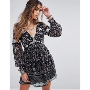 Free People Cherry Blossom Embroidered Lace Dress